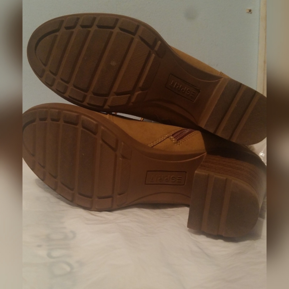 ESPRIT Yellow Lace-Up Ankle Heel Shoes Sz 7M - Picture 6 of 7